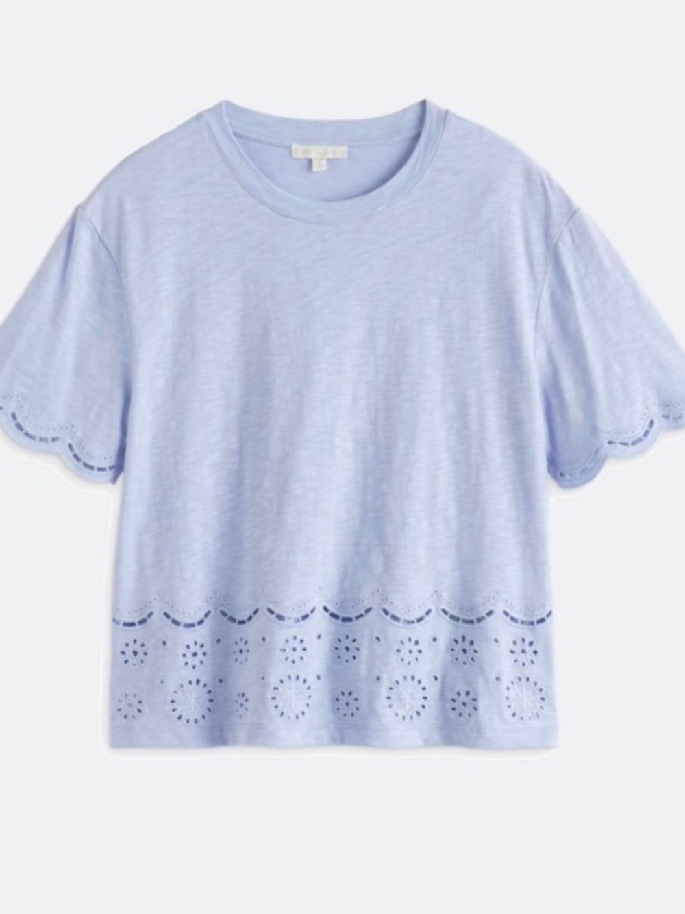 Design History - Darien Short Sleeve Eyelet Trim Knit Tee